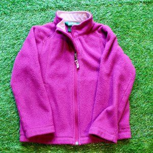 L.L. Bean Full Zip Fleece, Size Girls Size 5/6, Dark Pink Color, GUC